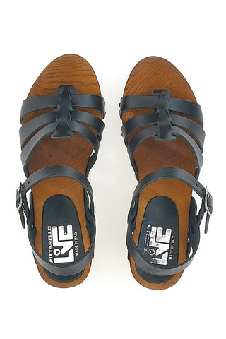 Sandali Zoccoli Neri Con Tacco 6 cm Pittarello Love 5759