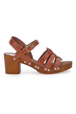 Clogs mit Riemen Cognac Echtleder Pittarello Love 5759