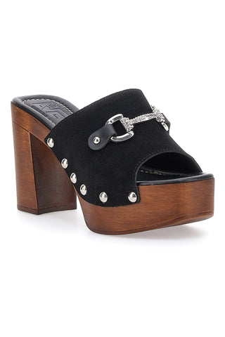 Zoccoli Neri con Morsetto Vera Pelle Pittarello Love 35011P