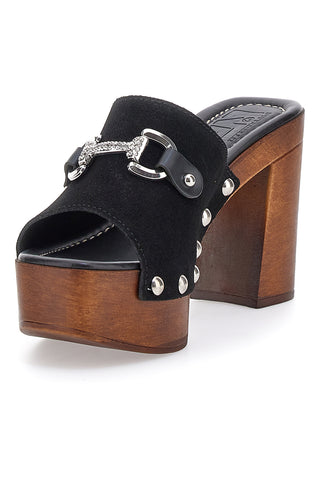 Zoccoli Neri con Morsetto Vera Pelle Pittarello Love 35011P