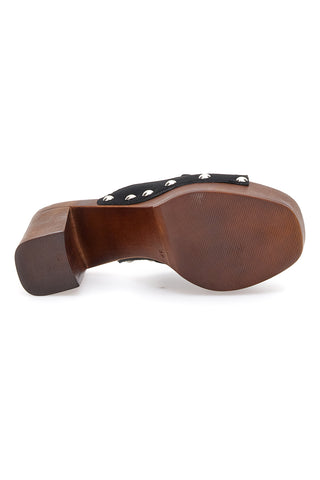 Zoccoli Neri con Morsetto Vera Pelle Pittarello Love 35011P