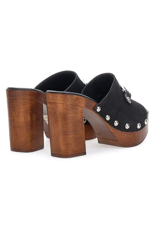 Zoccoli Neri con Morsetto Vera Pelle Pittarello Love 35011P