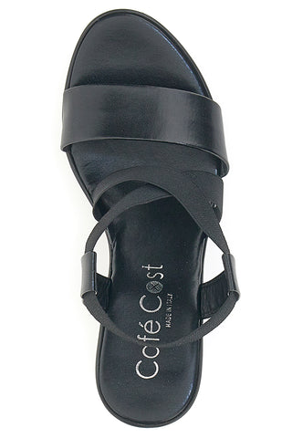 In Italien hergestellte schwarze Sandalen mit Keilabsatz für Damen kosten 1