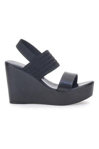Sandali Neri Con Zeppa Made in Italy Cafe' Cost 2