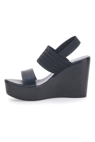 Sandali Neri Con Zeppa Made in Italy Cafe' Cost 2