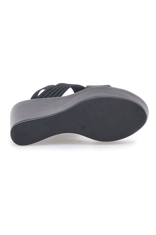 Sandali Neri Con Zeppa Made in Italy Cafe' Cost 2
