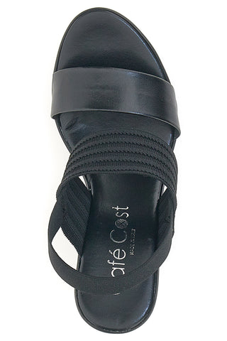 Sandali Neri Con Zeppa Made in Italy Cafe' Cost 2
