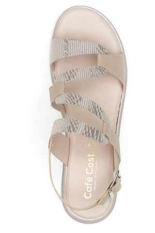 Sandali Cipria Con Cinturino Sling-back Cafe' Cost 4209