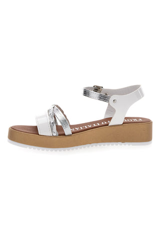 Sandali Bianchi e Argento con Platform Mio Tempo 4194