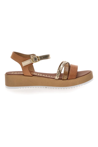 Braune Plateausandalen Mio Tempo 4194