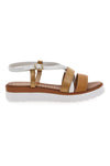 Cognacfarbene Sandalen, hergestellt in Italien, Mio Tempo 4827