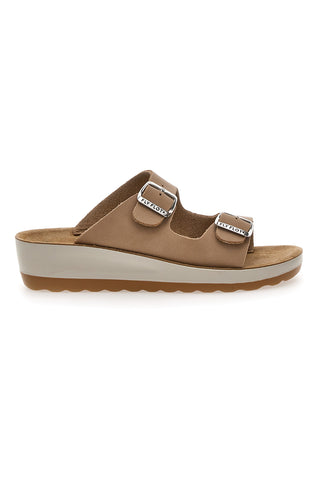 Beige Hausschuhe mit verstellbaren Bändern Fly Flot 42644