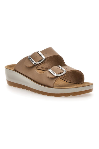 Beige Hausschuhe mit verstellbaren Bändern Fly Flot 42644