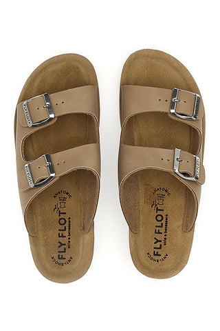 Beige Hausschuhe mit verstellbaren Bändern Fly Flot 42644