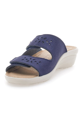 Blaue Hausschuhe Made in Italy mit verstellbaren Trägern Fly Flot 45663