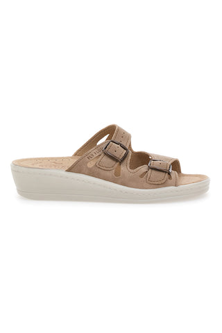 Beige Hausschuhe mit verstellbaren Trägern Fly Flot 16008