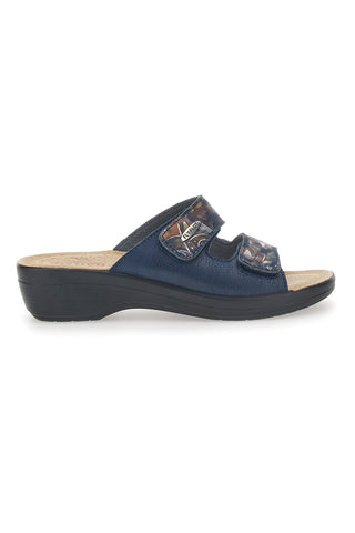 Bequeme blaue Hausschuhe Fly Flot 51853