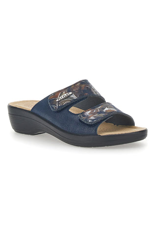 Bequeme blaue Hausschuhe Fly Flot 51853