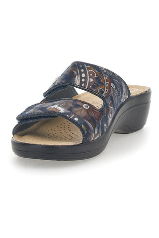 Bequeme blaue Hausschuhe Fly Flot 51853