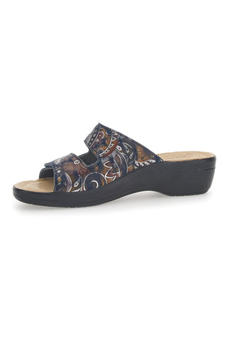 Bequeme blaue Hausschuhe Fly Flot 51853