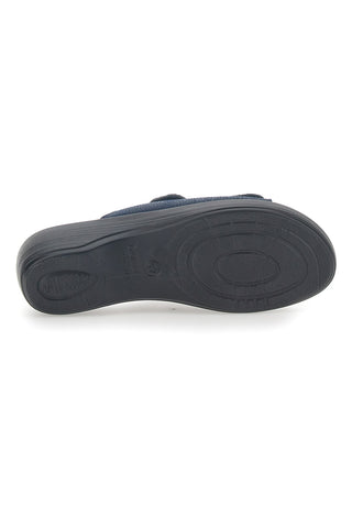 Bequeme blaue Hausschuhe Fly Flot 51853