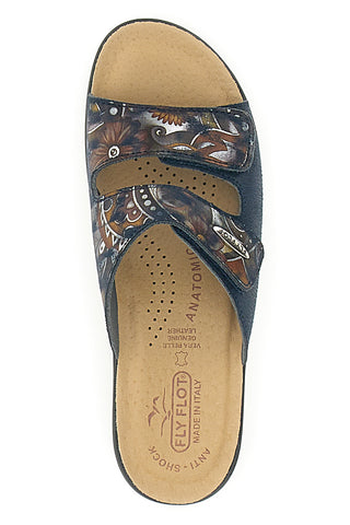 Bequeme blaue Hausschuhe Fly Flot 51853