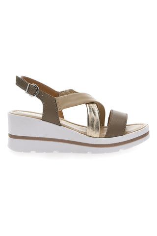 Goldene Sandalen mit Plateau Pittarello 191004