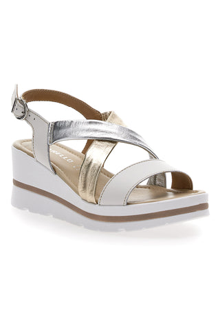 Weiße Sandalen aus echtem Leder Pittarello 191004