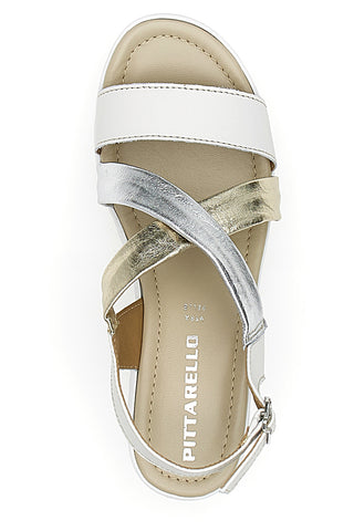 Weiße Sandalen aus echtem Leder Pittarello 191004