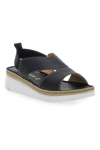 Sandali Neri Sling-back Con Elastici Pittarello 90042