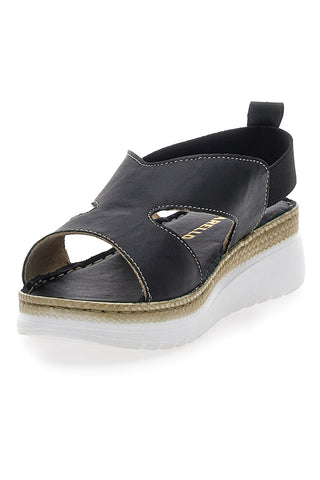 Sandali Neri Sling-back Con Elastici Pittarello 90042