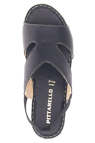 Sandali Neri Sling-back Con Elastici Pittarello 90042