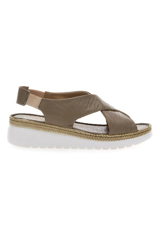 Taupefarbene Slingback-Sandalen mit Gummibändern Pittarello 90046