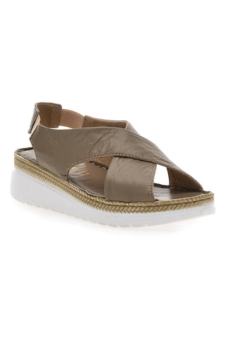 Sandali Taupe Sling-back Con Elastici Pittarello 90046