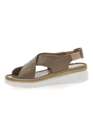 Sandali Taupe Sling-back Con Elastici Pittarello 90046