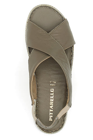 Sandali Taupe Sling-back Con Elastici Pittarello 90046