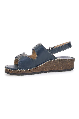 Sandali Navy Sling-back Con Strappo In Velcro Pittarello 42063