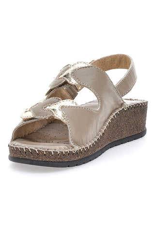 Taupefarbene Slingback-Sandalen mit Klettverschluss Pittarello 42063