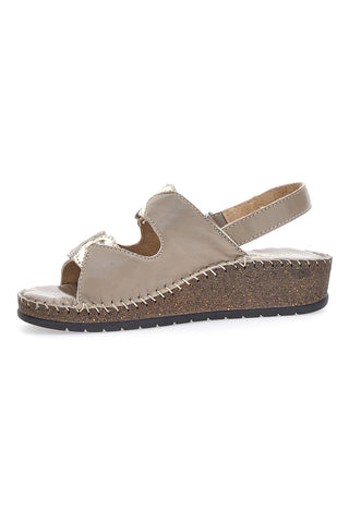Taupefarbene Slingback-Sandalen mit Klettverschluss Pittarello 42063