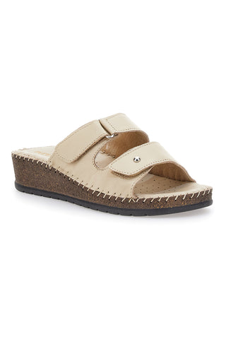 Beige Hausschuhe mit Echtleder-Fußbett Pittarello 42062