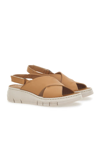 Echtleder-Sandalen Cognac Mio Tempo 350020