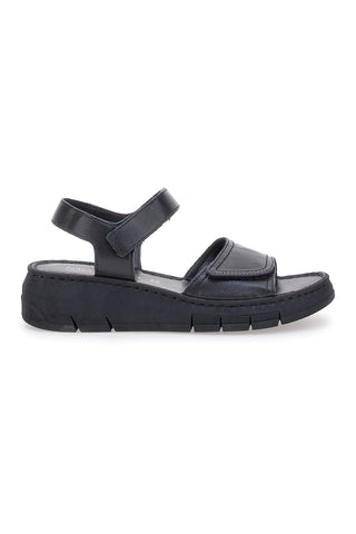 Sandali Neri con Strappi In Velcro Mio Tempo 350005