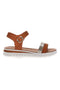 Cognacfarbene Sandalen, hergestellt in Italien, Plocadi 001