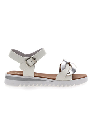 Weiße Sandalen, hergestellt in Italien, Plocadi 007