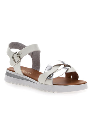 Weiße Sandalen, hergestellt in Italien, Plocadi 007