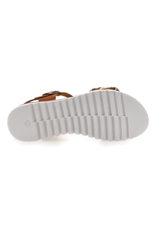 Cognacfarbene Sandalen mit Riemen, italienisches Produkt Plocadi 021