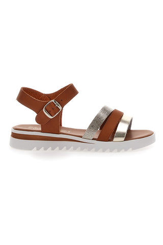 Cognacfarbene Sandalen für Damen Plocadi 005