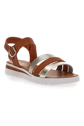 Cognacfarbene Sandalen für Damen Plocadi 005