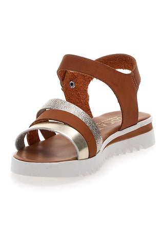 Cognacfarbene Sandalen für Damen Plocadi 005