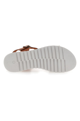 Cognacfarbene Sandalen für Damen Plocadi 005